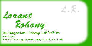 lorant rohony business card